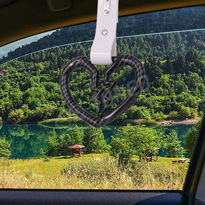 Anneau universel pour voiture Tsurikawa JDM en fibre de carbone, anneau de poignée en plastique, sangle en PVC de haute qualité, forme d'étoile, cœur de démon, anneau de dérive - Product Image 4