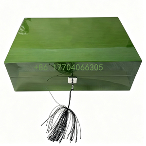 Green Wooden Watch <b>Box</b> 10 Slots Velvet Lining <b>Lockable</b> Case Protective Storage for Watches - Product Image 5