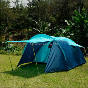 Tente de montagne coupe-vent à double couche pour 4 personnes, imperméable, avec poteaux en fibre de verre, abri ultraléger pour la randonnée et le camping - Product Image 1