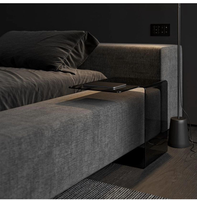 Cadre de lit moderne personnalisé, confortable et moelleux, en tissu velours, taille Queen et King, compressé pour chambre à coucher