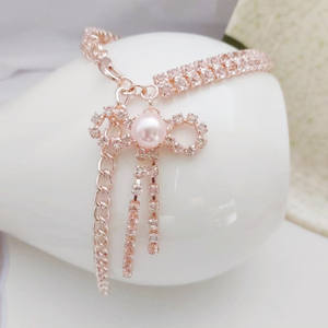 Großhandel niedlichen Strass hängenden Knoten Diamant <span class=keywords><strong>Kawaii</strong></span> Halskette für Katzen - Product Image 6