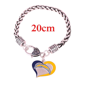 Bracciale in Lega Metallica di Alta Qualità con Logo delle Squadre NFL Washington Redskins, Numero 32, con Ciondoli a Cuore, Impermeabile - Product Image 2
