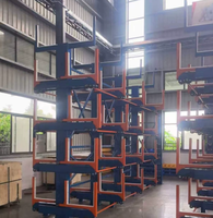 Système de rayonnage cantilever industriel robuste en métal, simple ou double face, capacité personnalisable, revêtement poudré