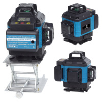 Niveau Laser Rotatif Autonivelant Vert 360° 4D 16 Lignes Horizontales et Verticales Outil de Mesure pour Levier de Nivellement