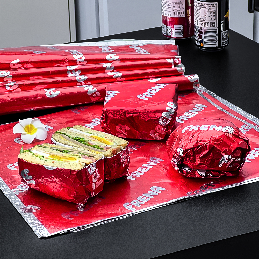 Customized Logo Insulated Aluminum Foil Wrapping Paper Eco-Friendly Disposable Food Grade Waterproof Honeycomb Packaging
