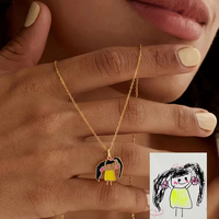 Collar de Acero Inoxidable de Lujo para Bebés y Niños, con Arte de Graffiti, Pintura a Color, Grabado Personalizado y Esmalte