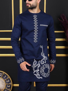Bộ đồ nam 2 mảnh họa tiết châu Phi, size S-3XL, áo dài tay in hình báo phối vải, quần nam mặc thường ngày - Product Image 5