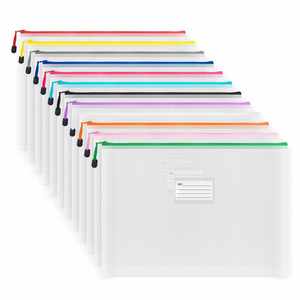 Carpeta de Archivo Transparente Impermeable A4 con Cierre, Organizador de Documentos de Plástico para Oficina, Escuela, Exámenes y Almacenamiento de Papeles - Product Image 5