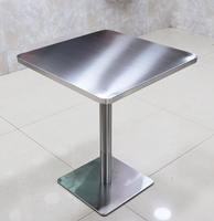 Table de salle à manger carrée en acier inoxydable pour hôtel et restaurant en plein air