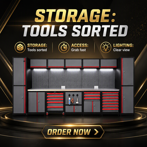 Heavy Duty Modular Tool <b>Cabinet</b> Workbench System Lockable Storage <b>Garage</b> Repair Station - Product Image 6