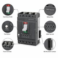Interruptor Automático de Caja Moldeada ABB Tmax XT5 320A-630A 3P 4P MCCB 400V 690V Protección Contra Sobrecarga y Cortocircuito, Certificación CCC, Disponible en Fábrica