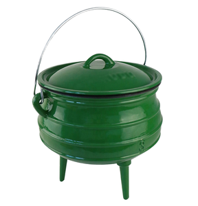 Casserole <span class=keywords><strong>en</strong></span> <span class=keywords><strong>fonte</strong></span> de couleur émaillée Potjie à trois pattes inspirée de l'Amérique du Sud pour le camping et la cuisine - Product Image 1