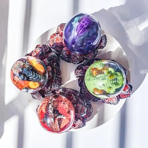 独特设计民间艺术手绘动物树脂恐龙龙蛋透明雕塑生日礼物桌面摆件家居装饰 - Product Image 4