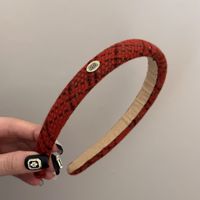 Neujahrs-Rotes Geometrisches Draht-Haarband Festliches Handgemachtes Damen-Stirnband Herbst Winter Französisch Retro Vielseitiges Hochkraniales Haarband