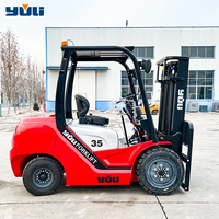 Forklift Diesel Yuli Berkualitas Tinggi 3m 2 Ton 3 Ton 5 Ton, Rem Servis, Teleskopik, Kapasitas Samping Maksimal, Mesin Forklift