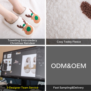 Chaussons de Noël en <span class=keywords><strong>fourrure</strong></span> pour la maison, fonctionnels, élégants, respirants, personnalisables avec logo, antidérapants, chauds pour l'intérieur et l'extérieur - Product Image 5
