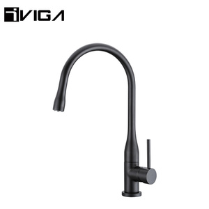 Moderne Noir <span class=keywords><strong>Mat</strong></span> de Haute Qualité En Laiton Chromé Métal <span class=keywords><strong>Robinetterie</strong></span> Robinet D'évier de Cuisine - Product Image 2