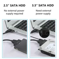 Câble adaptateur SATA vers USB 3.0 pour 3.5/2.5 pouces SSD HDD SATA III convertisseur de disque dur prise en charge UASP avec adaptateur secteur 12V