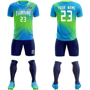 Pantalones Cortos de Fútbol Personalizados Unisex para Adultos, Cuello en V, Sublimados, que Absorben la Humedad, con Impresión de Nombre del Equipo, Número y Logotipo - Product Image 1