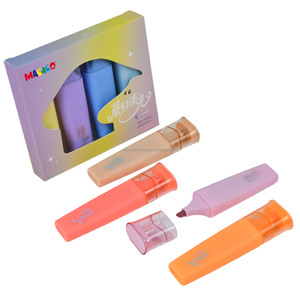 Ensemble de stylos surligneurs pastel scintillants, 4 <span class=keywords><strong>couleurs</strong></span>, stylos fluorescents chatoyants pour enfants, bricolage artistique - Product Image 1