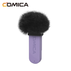 COMICA Vimo S MI (Purple) 2.4G Dual-channel Lightning <b>Wireless</b> Lavalier Condenser <b>Microphone</b> Noise Cancelling Smartphone - Product Image 2