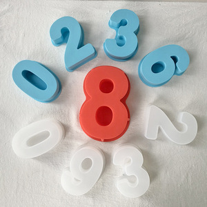 Logotipo personalizado al por mayor tamaño pequeño número forma hornear silicona pastel molde vela molde uso doméstico - Product Image 4