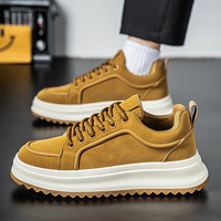 Baskets compensées en daim pour hommes, semelle épaisse, style décontracté, rehaussantes, tendance streetwear, chaussures de skate