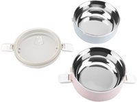 Ensemble de boîtes à lunch empilables en acier inoxydable, étanches, bols bento portables avec couvercle en plastique sans BPA, récipient de voyage écologique