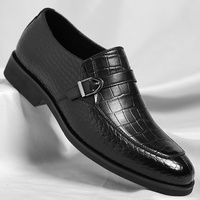 Mocassins légers à enfiler pour hommes, à bout pointu, imprimé animal, style britannique et coréen, avec semelle extérieure en caoutchouc rehaussante et doublure en PU - Grande taille