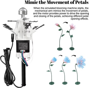 Fleurs mécaniques de mariage Moteur à fermeture ouverte automatique Moteur lumineux Simulation d'ouvre-fleur Contrôle <span class=keywords><strong>des</strong></span> fleurs artificielles - Product Image 3
