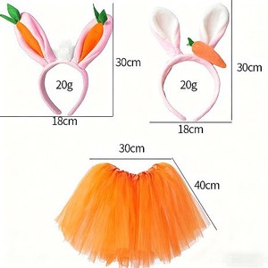 New 1Set Children Easter <strong>Bunny</strong> <strong>Costume</strong> Bubble Skirt with <strong>Bunny</strong> Headband Lovely Tutu Skirt for Dress Easter Cosplay Party Outfit - Product Image 6