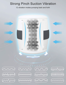 Hot Sell 12 Modi Vliegtuig Cup Producten 3.5 Cm Binnen Diameter Mannelijke Vibratie Massage Masturbatie Cup Seksspeeltje Voor Man - Product Image 6