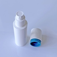 Bouteilles d'emballage cosmétique pour soins de la peau, lotion, sérum, tonique, pompe sans air, cylindrique droite, en PP blanc, 60/80/100 ml