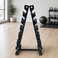 Support de rangement vertical pour haltères, 6 paires, en forme de A, autoportant, avec supports en caoutchouc, pour entraînement de force en salle de sport, directement de l'usine