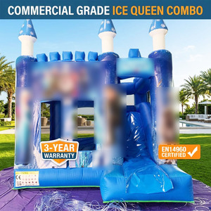 Château gonflable sur le thème de <span class=keywords><strong>la</strong></span> glace avec toboggan, motif neige bleue d'hiver, château de saut pour les fêtes d'enfants et <span class=keywords><strong>la</strong></span> location commerciale - Product Image 3