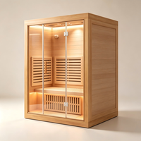Cabine de sauna infrarouge à vapeur sèche 1800x1500x2000mm en bois de pruche pour la thérapie par la chaleur infrarouge, idéale pour le bien-être à domicile