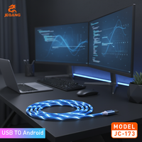 Câble Micro USB en cuivre pur JEQANG JC-173 3A à charge rapide pour ordinateur et écouteurs avec gaine en silicone
