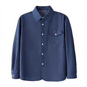 Nouvelle Chemise en Jean à Manches Longues pour Homme 2026 – Col Boutonné en Viscose/Coton, Anti-Plis, Style Workwear Vintage, Bleu Foncé Délavé, Décontractée - Product Image 3