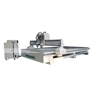 Çok fonksiyonlu 2 kafaları iki iğ cnc router ahşap oyma makinesi için satış