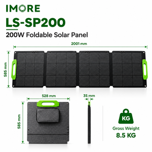 <b>200W</b> Foldable <b>Solar</b> <b>Panel</b> with MC4 Anderson XT60 DC5521 Connectors for Portable Power Stations Camping and Outdoor Travel Use - Product Image 1