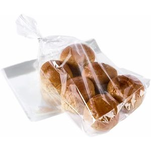 11 sacs à pain français de 18 pouces, 100 sacs en plastique transparent pour baguettes longues avec attaches torsadées offertes, micro-perforés - Product Image 1