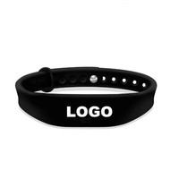 Bracelet connecté en silicone personnalisé avec logo imprimé, carte d'accès RFID 13,56 MHz NFC, étanche/résistant aux intempéries, pour réseaux sociaux