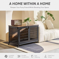 Cage pour chien de luxe moderne en acier et bois avec motif solide, durable et écologique, idéale pour la maison et les animaleries