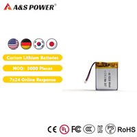 Baterai Lithium Polymer Isi Ulang Ukuran Kecil 3.7V 800mAh AS653136 Bersertifikasi CE untuk Peralatan Elektronik Grosir
