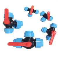 Conector Rápido para Tubo de Água PE 1/2\" 3/4\" 1\" 1.2\" 1.5\" 20/25/32/40/50/63mm Válvula em T