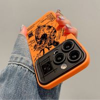 Mode étui de protection antichoc conception populaire Graffiti coeur anglais étui de téléphone pour iPhone 16 15 17 Pro Max 14 13 12 11 XS