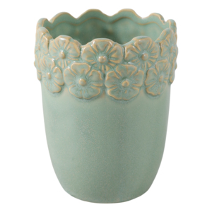 Organizer da Scrivania in Ceramica con Bordo Ondulato Verde, Contenitore Decorativo per Ufficio, Accessorio per Spazio di Lavoro - Product Image 3