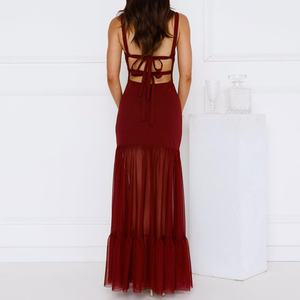 Robe longue plissée noire élégante pour femme, en tissu écologique, décontractée d'hiver, à taille élastique, motif uni en maille, vente en gros - Product Image 2