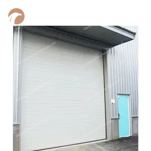 Portas secionais isoladas aço industrial Windproof automático Preço de fábrica Dobrável Elétrico Porta Da Garagem Industrial