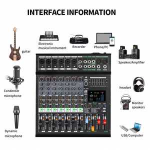 Console <span class=keywords><strong>de</strong></span> <span class=keywords><strong>mixage</strong></span> audio professionnelle XT8 8 canaux, <span class=keywords><strong>table</strong></span> <span class=keywords><strong>de</strong></span> <span class=keywords><strong>mixage</strong></span> studio 99DSP, contrôleur <span class=keywords><strong>de</strong></span> carte son pour enregistrement <span class=keywords><strong>PC</strong></span> et diffusion en direct - Product Image 4